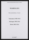 Marolles. Naissances, mariages, décès 1903-1914 (reconstitutions)