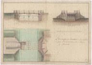 Plan des coupes et élévation d'un pont à construire à Chaintry sur la nouvelle route de Paris en Allemagne par Montmirail, 1782.
