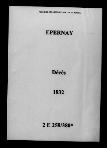 Épernay. Décès 1832
