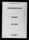 Chaudefontaine. Mariages 1871-1891