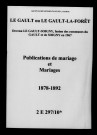 Gault (Le). Publications de mariage, mariages 1878-1892