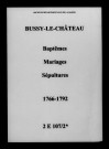 Bussy-le-Château. Baptêmes, mariages, sépultures 1766-1792