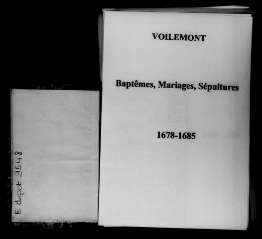 Voilemont. Baptêmes, mariages, sépultures 1678-1699
