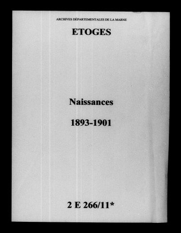 Étoges. Naissances 1893-1901