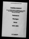 Thiéblemont. Naissances, mariages, décès 1833-1852