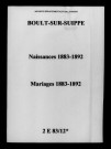 Boult-sur-Suippe. Naissances, mariages 1883-1892