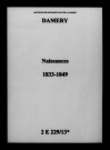 Damery. Naissances 1833-1849
