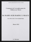 Communes de Mairy-sur-Marne à Vraux de l'arrondissement de Châlons. Décès 1923