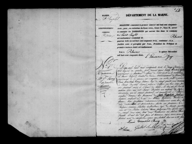Saint-Souplet. Naissances, mariages, décès, publications de mariage 1853-1862