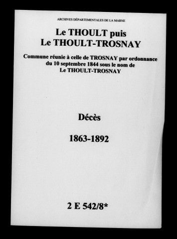 Thoult-Trosnay (Le). Décès 1863-1892