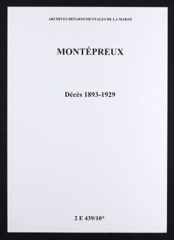 Montépreux. Décès 1893-1929
