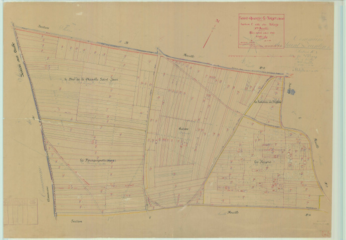 Saint-Quentin-le-Verger (51511). Section E3 échelle 1/1250, plan mis à jour pour 01/01/1948, non régulier (papier)