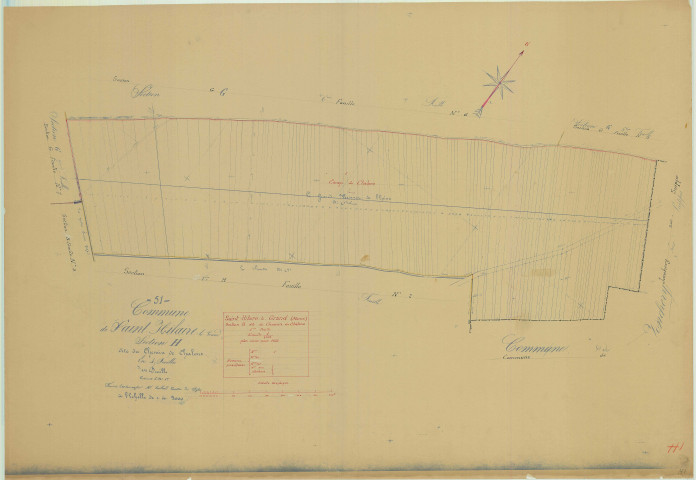 Saint-Hilaire-le-Grand (51486). Section H1 échelle 1/2000, plan mis à jour pour 1935, plan non régulier (papier)