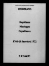 Dormans. Baptêmes, mariages, sépultures 1761-1772