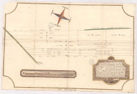 Plan d'arpentage et abornement d'un triêge aux terroirs de Reims et de Cernay, 1720.