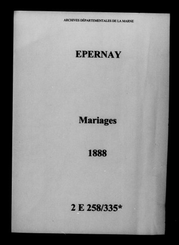 Épernay. Mariages 1888