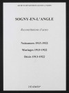 Sogny-en-l'Angle. Naissances, mariages, décès 1913-1922 (reconstitutions)