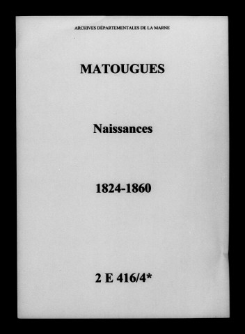 Matougues. Naissances 1824-1860