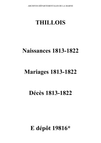 Thillois. Naissances, mariages, décès 1813-1822