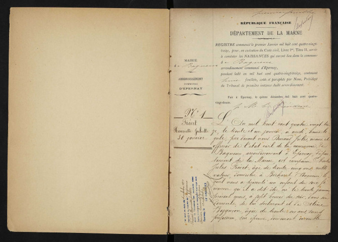 Bagneux. Naissances 1893-1912