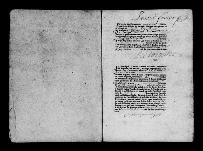 Loisy-en-Brie. Baptêmes, mariages, sépultures 1694