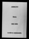 Arrigny. Décès 1843-1852