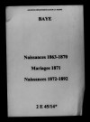Baye. Naissances, mariages 1863-1892