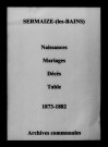 Sermaize-sur-Saulx. Naissances, mariages, décès et tables décennales des naissances, mariages, décès 1873-1882