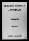 Blaise-sous-Hauteville. Mariages 1863-1872