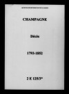 Champagne. Décès 1793-1852