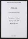Pringy. Naissances, mariages, décès 1914-1922 (reconstitutions)