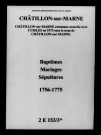 Châtillon-sur-Marne. Baptêmes, mariages, sépultures 1756-1775