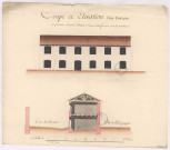 Dépôt de mendicité de Châlons-sur-Marne dit Maison d'Ostende. Coupe et élévation d'un ouvroir à construire à la maison d'Ostende servant de renfermerie pour les mendians, 1767.
