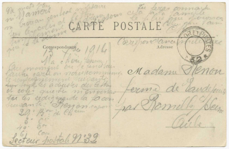 Correspondance sur cartes postales (2e partie du fonds Renon)