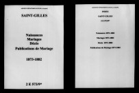 Saint-Gilles. Naissances, mariages, décès, publications de mariage 1873-1882