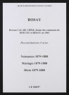 Rosay. Naissances, mariages, décès 1879-1888 (reconstitutions)