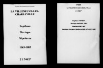 Villeneuve-lès-Charleville (La). Baptêmes, mariages, sépultures 1663-1685