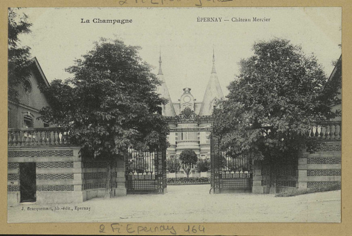 ÉPERNAY. La Champagne-Épernay-Château Mercier où château de Pékin.
EpernayÉdition Lib. J. Bracquemart.[avant 1914]