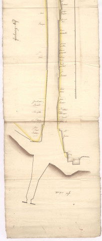 Route nationale n°4. Plan du faubourg neuf à Vitry, 1769.