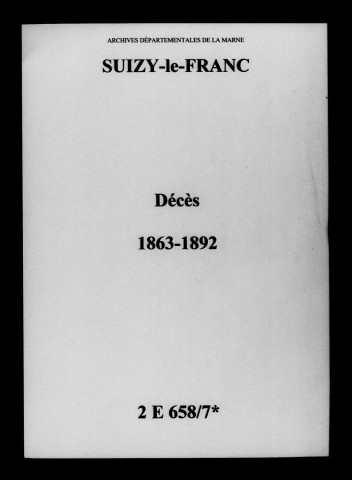Suizy-le-Franc. Décès 1863-1892