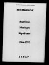 Bourgogne. Baptêmes, mariages, sépultures 1766-1792