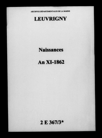 Leuvrigny. Naissances an XI-1862
