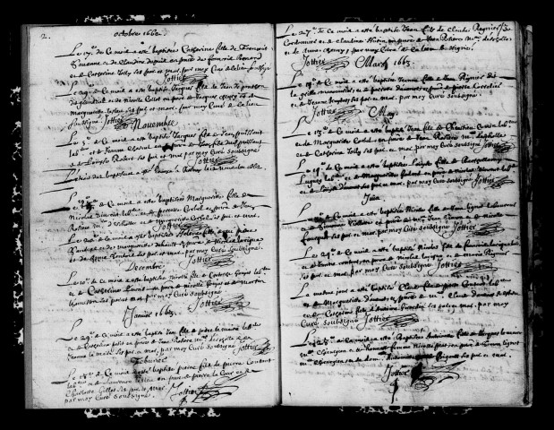 Giffaumont. Baptêmes, mariages, sépultures 1662-1676