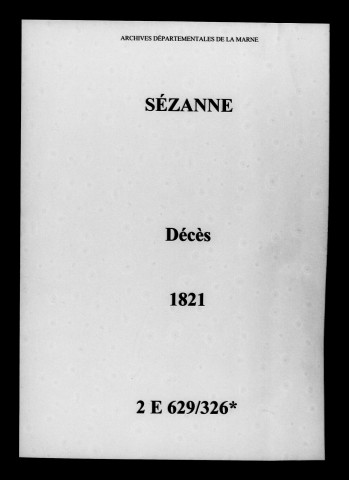 Sézanne. Décès 1821