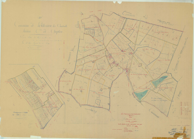 Villeneuve-lès-Charleville (La) (51626). Section C1 échelle 1/5000, plan mis à jour pour 01/01/1955, non régulier (papier)