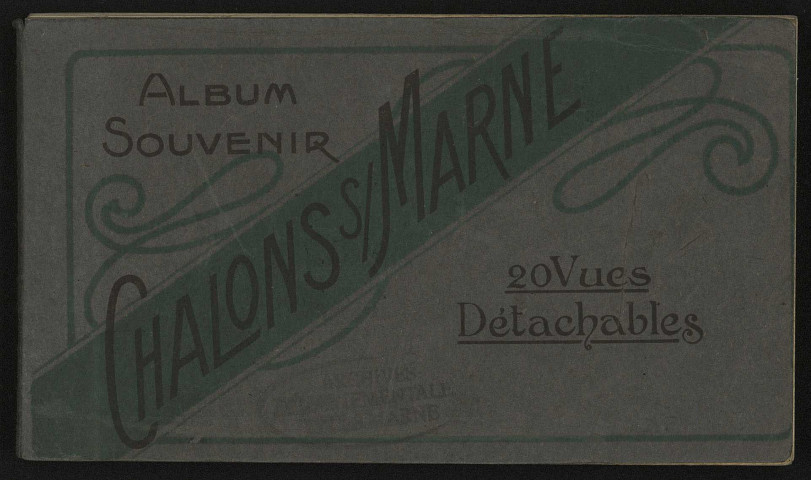 Album souvenir Châlons-sur-Marne 20 vues détachables. Macon Phototypie Combier. 1914-1918 
