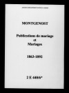 Montgenost. Publications de mariage, mariages 1863-1892