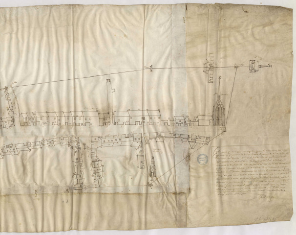 Plan de la seigneurie de Pisse-Chien de la rue Montlaurent à l'église Saint-Nicaise, à Reims (1648), Nicolas La Joye