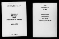 Fontaine-sur-Ay. Naissances, mariages, décès, publications de mariage 1883-1892