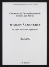 Communes d'Aigny à Louvercy de l'arrondissement de Châlons. Décès 1904